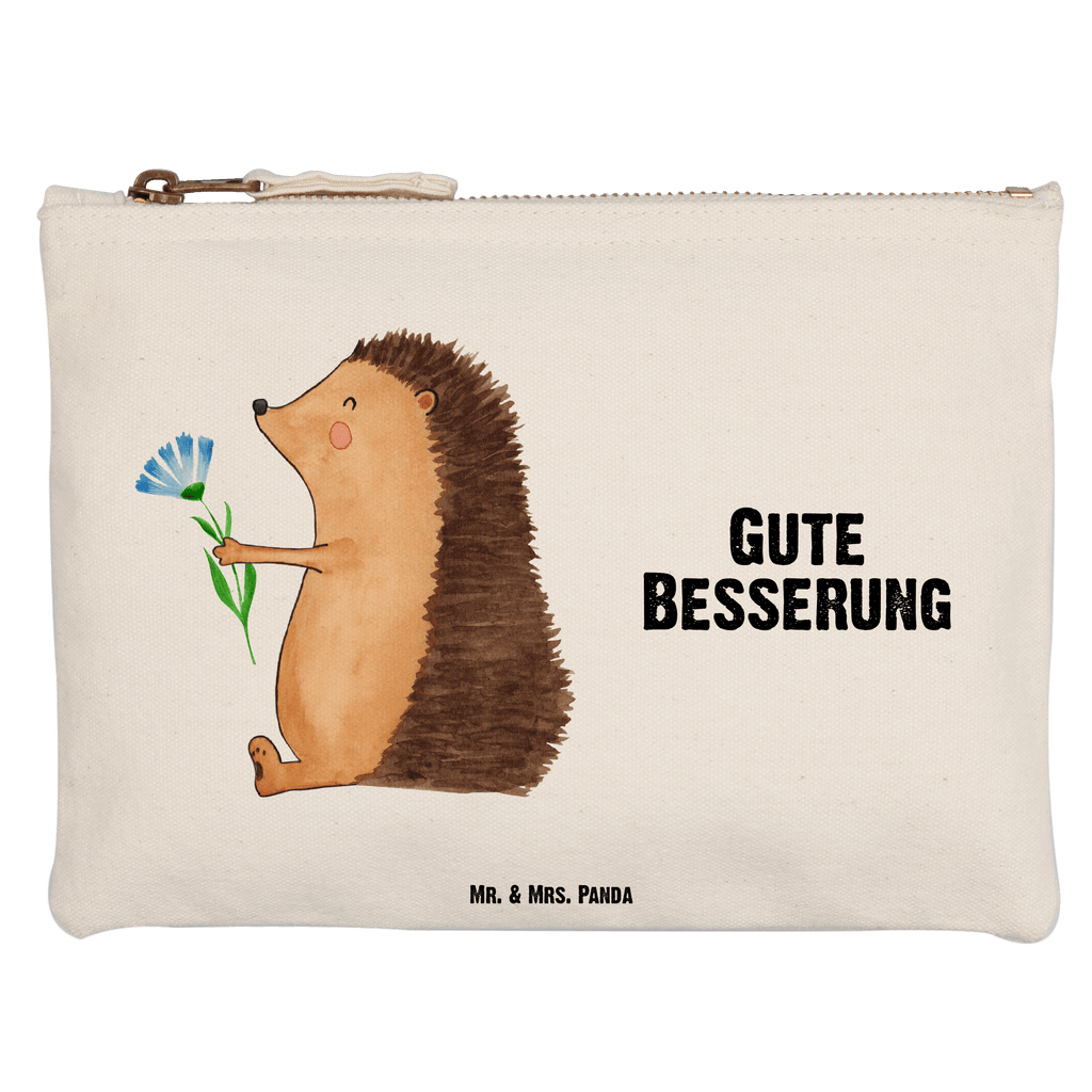 Schminktasche Igel mit Blume Schminktasche, Kosmetiktasche, Kosmetikbeutel, Stiftemäppchen, Etui, Federmappe, Makeup, XXL, Schminketui, Kosmetiketui, Schlamperetui, Tiermotive, Gute Laune, lustige Sprüche, Tiere, Igel, Gute Besserung, Genesungswünsche, Krankheit, Krankenhaus, krank, Besuch