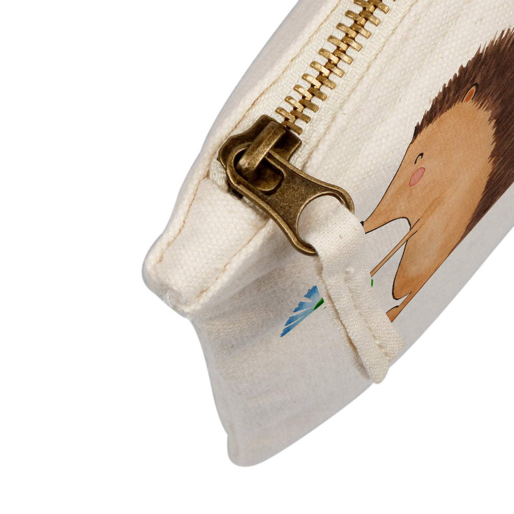 Schminktasche Igel mit Blume Schminktasche, Kosmetiktasche, Kosmetikbeutel, Stiftemäppchen, Etui, Federmappe, Makeup, XXL, Schminketui, Kosmetiketui, Schlamperetui, Tiermotive, Gute Laune, lustige Sprüche, Tiere, Igel, Gute Besserung, Genesungswünsche, Krankheit, Krankenhaus, krank, Besuch
