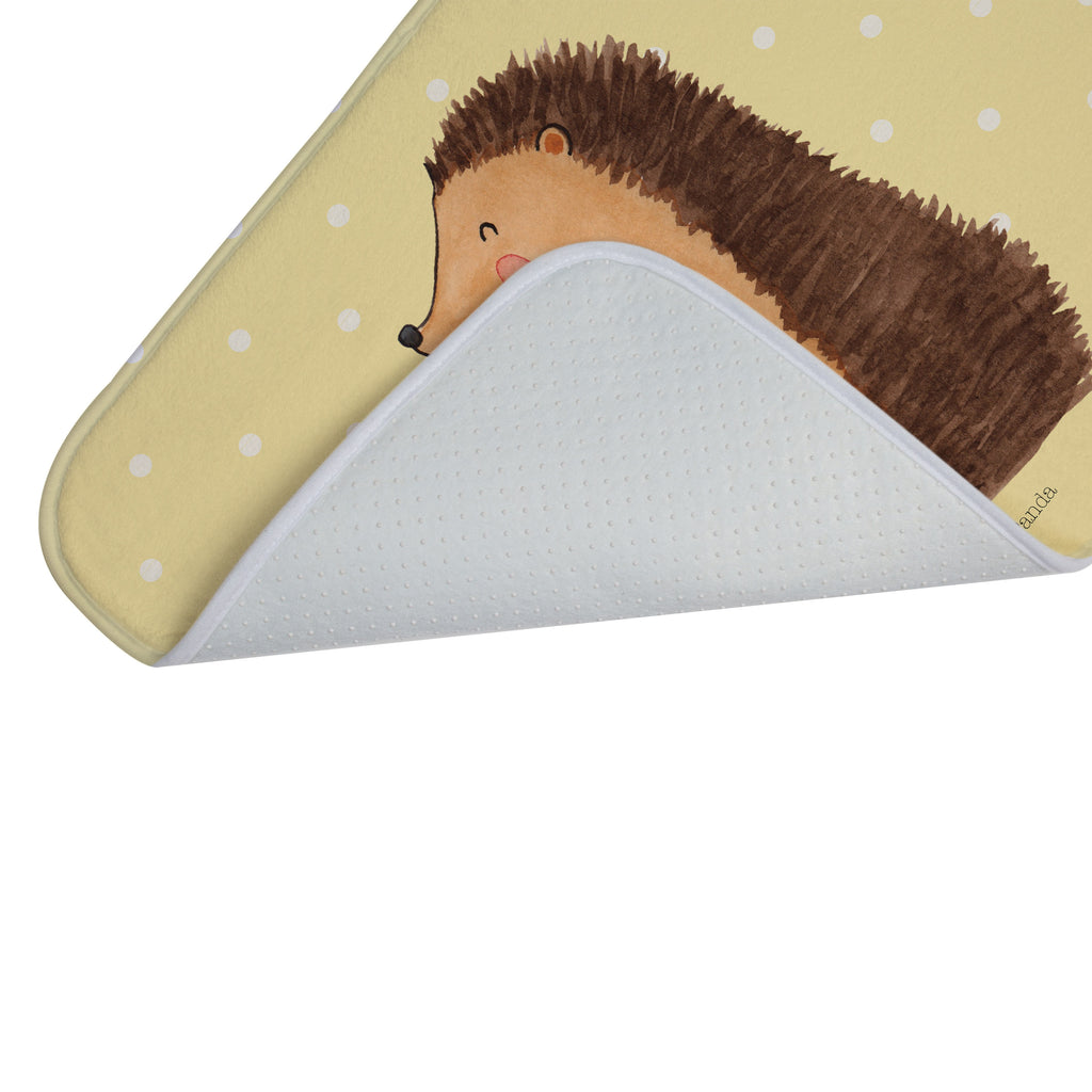 Badvorleger Igel mit Blume Badematte, Badteppich, Duschvorleger, Badezimmerteppich, Badezimmermatte, Badvorleger, Duschmatte, Duschteppich, Tiermotive, Gute Laune, lustige Sprüche, Tiere, Igel, Gute Besserung, Genesungswünsche, Krankheit, Krankenhaus, krank, Besuch