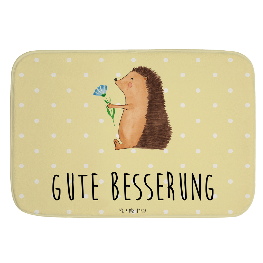 Badvorleger Igel mit Blume Badematte, Badteppich, Duschvorleger, Badezimmerteppich, Badezimmermatte, Badvorleger, Duschmatte, Duschteppich, Tiermotive, Gute Laune, lustige Sprüche, Tiere, Igel, Gute Besserung, Genesungswünsche, Krankheit, Krankenhaus, krank, Besuch