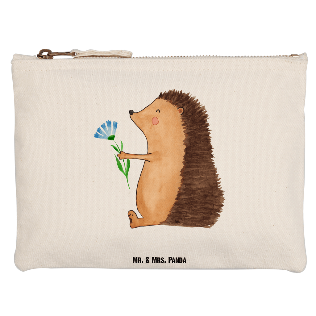 Schminktasche Igel mit Blume Schminktasche, Kosmetiktasche, Kosmetikbeutel, Stiftemäppchen, Etui, Federmappe, Makeup, XXL, Schminketui, Kosmetiketui, Schlamperetui, Tiermotive, Gute Laune, lustige Sprüche, Tiere, Igel, Gute Besserung, Genesungswünsche, Krankheit, Krankenhaus, krank, Besuch