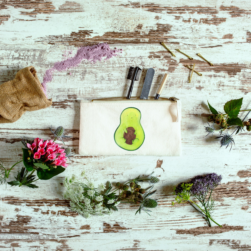 Schminktasche Avocado mit Kern Schminktasche, Kosmetiktasche, Kosmetikbeutel, Stiftemäppchen, Etui, Federmappe, Makeup, XXL, Schminketui, Kosmetiketui, Schlamperetui, Avocado, Veggie, Vegan, Gesund, Avokado, Avocadokern, Kern, Pflanze, Spruch Leben