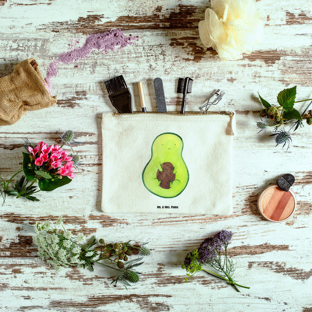 Schminktasche Avocado mit Kern Schminktasche, Kosmetiktasche, Kosmetikbeutel, Stiftemäppchen, Etui, Federmappe, Makeup, XXL, Schminketui, Kosmetiketui, Schlamperetui, Avocado, Veggie, Vegan, Gesund, Avokado, Avocadokern, Kern, Pflanze, Spruch Leben