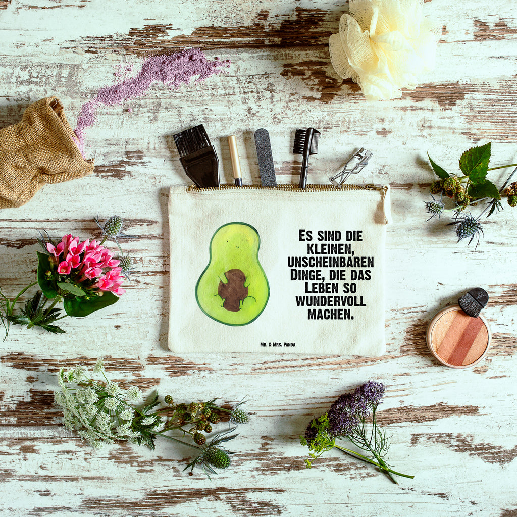 Schminktasche Avocado mit Kern Schminktasche, Kosmetiktasche, Kosmetikbeutel, Stiftemäppchen, Etui, Federmappe, Makeup, XXL, Schminketui, Kosmetiketui, Schlamperetui, Avocado, Veggie, Vegan, Gesund, Avokado, Avocadokern, Kern, Pflanze, Spruch Leben