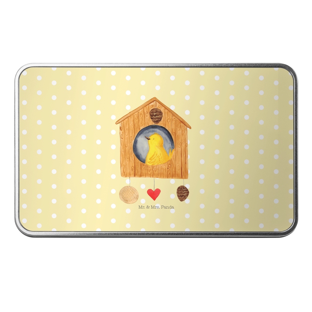 Metalldose rechteckig Vogelhaus sweet Home Blechdose, Metalldose, Blechbox, Container, Keksdose, Vorratsdose, Vorratsbox, Döschen, Versperbox, Vesperdose, Aufbewahrungsdose, Aufbewahrungsbox, Aluminiumdose, Dose, Tiermotive, Gute Laune, lustige Sprüche, Tiere, Vogelhaus, Vogel, Home sweet Home, Einzug, Umzug, Geschenk, Einzugsgeschenk, Hausbau, Haus