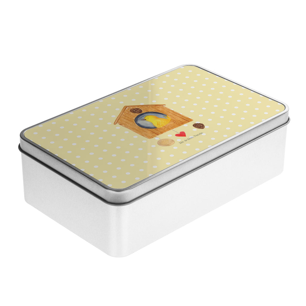 Metalldose rechteckig Vogelhaus sweet Home Blechdose, Metalldose, Blechbox, Container, Keksdose, Vorratsdose, Vorratsbox, Döschen, Versperbox, Vesperdose, Aufbewahrungsdose, Aufbewahrungsbox, Aluminiumdose, Dose, Tiermotive, Gute Laune, lustige Sprüche, Tiere, Vogelhaus, Vogel, Home sweet Home, Einzug, Umzug, Geschenk, Einzugsgeschenk, Hausbau, Haus