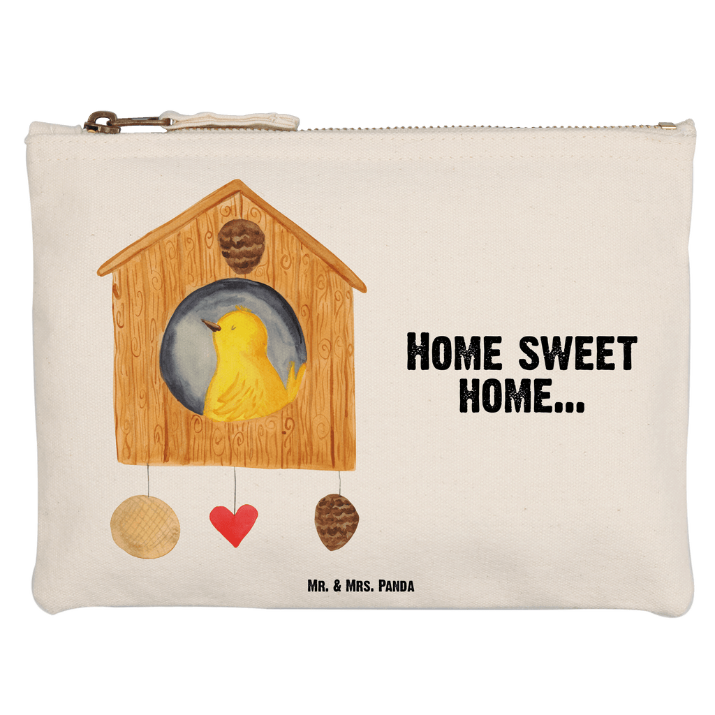 Schminktasche Vogelhaus sweet Home Schminktasche, Kosmetiktasche, Kosmetikbeutel, Stiftemäppchen, Etui, Federmappe, Makeup, XXL, Schminketui, Kosmetiketui, Schlamperetui, Tiermotive, Gute Laune, lustige Sprüche, Tiere, Vogelhaus, Vogel, Home sweet Home, Einzug, Umzug, Geschenk, Einzugsgeschenk, Hausbau, Haus