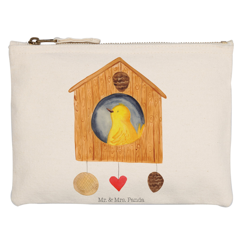 Schminktasche Vogelhaus sweet Home Schminktasche, Kosmetiktasche, Kosmetikbeutel, Stiftemäppchen, Etui, Federmappe, Makeup, XXL, Schminketui, Kosmetiketui, Schlamperetui, Tiermotive, Gute Laune, lustige Sprüche, Tiere, Vogelhaus, Vogel, Home sweet Home, Einzug, Umzug, Geschenk, Einzugsgeschenk, Hausbau, Haus