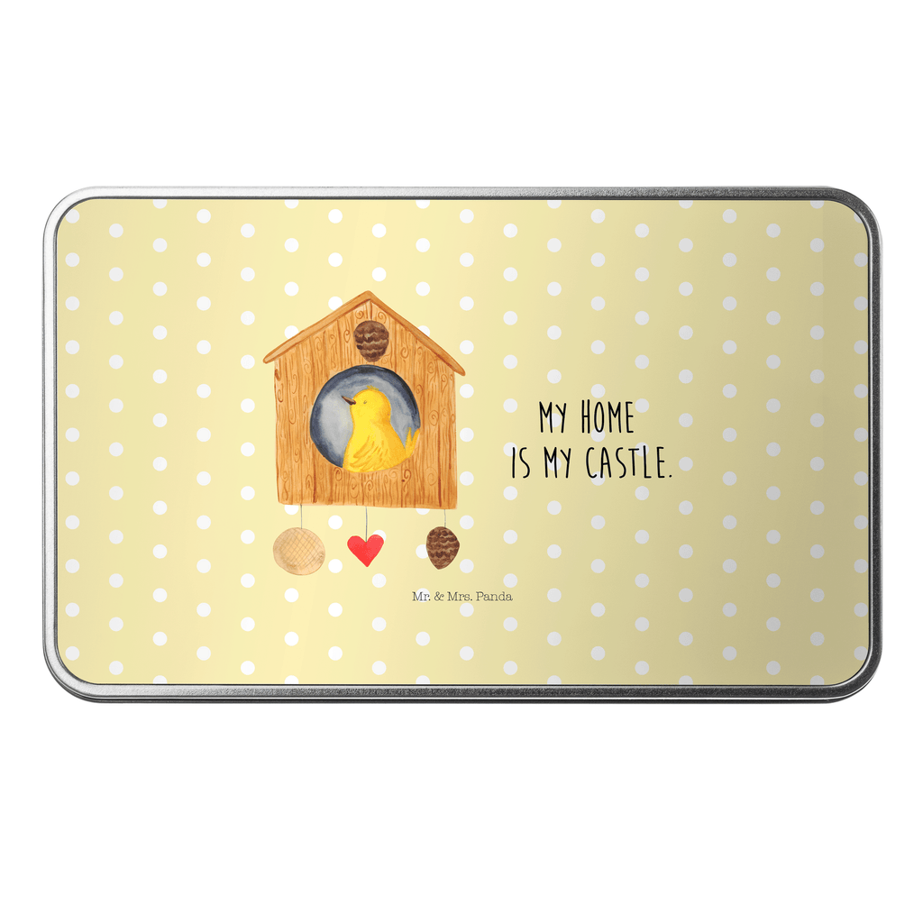 Metalldose rechteckig Vogelhaus Blechdose, Metalldose, Blechbox, Container, Keksdose, Vorratsdose, Vorratsbox, Döschen, Versperbox, Vesperdose, Aufbewahrungsdose, Aufbewahrungsbox, Aluminiumdose, Dose, Tiermotive, Gute Laune, lustige Sprüche, Tiere, Vogel, Vögel, Vogelhaus, Vogelhäuschen, Home sweet home, Zuhause, Nest, Eigenheim, Familie, Wohnung, Haus, unser Haus, Lieblingsort, Castle