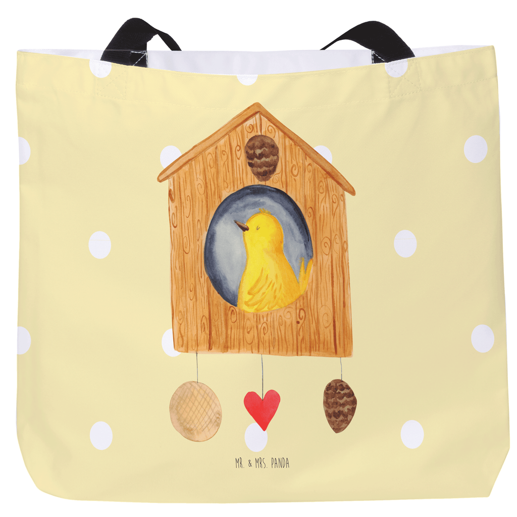 Shopper Vogelhaus Beutel, Einkaufstasche, Tasche, Strandtasche, Einkaufsbeutel, Shopper, Schultasche, Freizeittasche, Tragebeutel, Schulbeutel, Alltagstasche, Tiermotive, Gute Laune, lustige Sprüche, Tiere, Vogel, Vögel, Vogelhaus, Vogelhäuschen, Home sweet home, Zuhause, Nest, Eigenheim, Familie, Wohnung, Haus, unser Haus, Lieblingsort, Castle