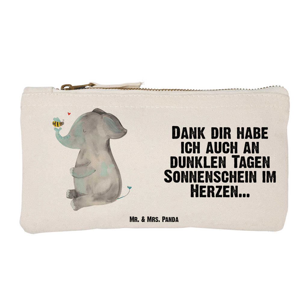 Schminktasche Elefant & Biene Schminktasche, Kosmetiktasche, Kosmetikbeutel, Stiftemäppchen, Etui, Federmappe, Makeup, XXL, Schminketui, Kosmetiketui, Schlamperetui, Tiermotive, Gute Laune, lustige Sprüche, Tiere, Elefant, Biene, Liebe, Liebesbeweis, Jahrestag, Liebesgeschenk, Heiratsantrag, Hochzeitsgeschenk, Liebesspruch