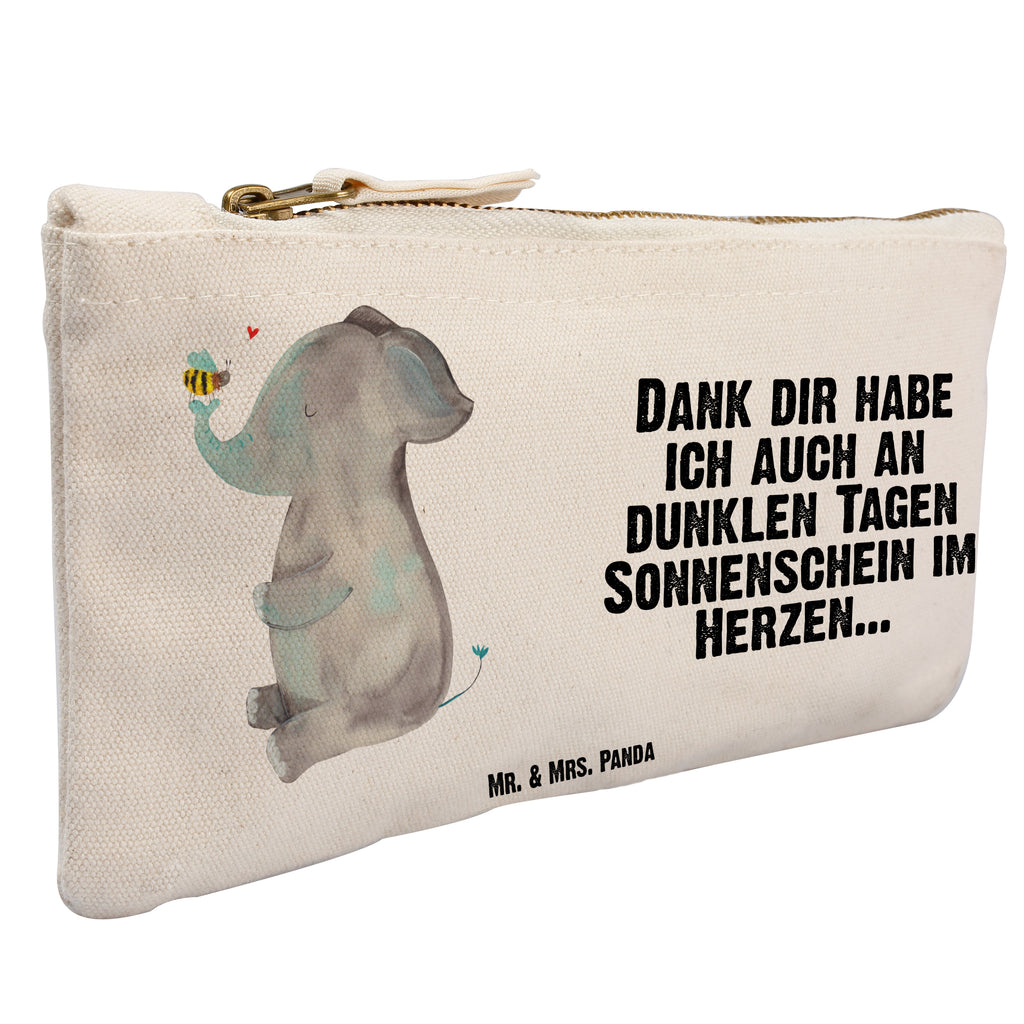 Schminktasche Elefant & Biene Schminktasche, Kosmetiktasche, Kosmetikbeutel, Stiftemäppchen, Etui, Federmappe, Makeup, XXL, Schminketui, Kosmetiketui, Schlamperetui, Tiermotive, Gute Laune, lustige Sprüche, Tiere, Elefant, Biene, Liebe, Liebesbeweis, Jahrestag, Liebesgeschenk, Heiratsantrag, Hochzeitsgeschenk, Liebesspruch