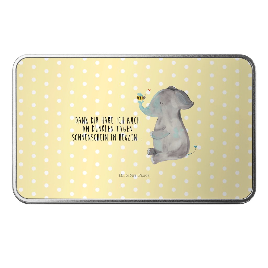 Metalldose rechteckig Elefant & Biene Blechdose, Metalldose, Blechbox, Container, Keksdose, Vorratsdose, Vorratsbox, Döschen, Versperbox, Vesperdose, Aufbewahrungsdose, Aufbewahrungsbox, Aluminiumdose, Dose, Tiermotive, Gute Laune, lustige Sprüche, Tiere, Elefant, Biene, Liebe, Liebesbeweis, Jahrestag, Liebesgeschenk, Heiratsantrag, Hochzeitsgeschenk, Liebesspruch