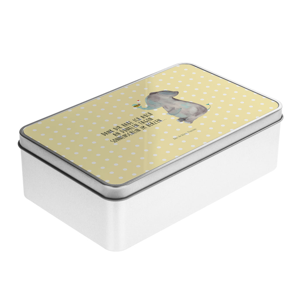 Metalldose rechteckig Elefant & Biene Blechdose, Metalldose, Blechbox, Container, Keksdose, Vorratsdose, Vorratsbox, Döschen, Versperbox, Vesperdose, Aufbewahrungsdose, Aufbewahrungsbox, Aluminiumdose, Dose, Tiermotive, Gute Laune, lustige Sprüche, Tiere, Elefant, Biene, Liebe, Liebesbeweis, Jahrestag, Liebesgeschenk, Heiratsantrag, Hochzeitsgeschenk, Liebesspruch