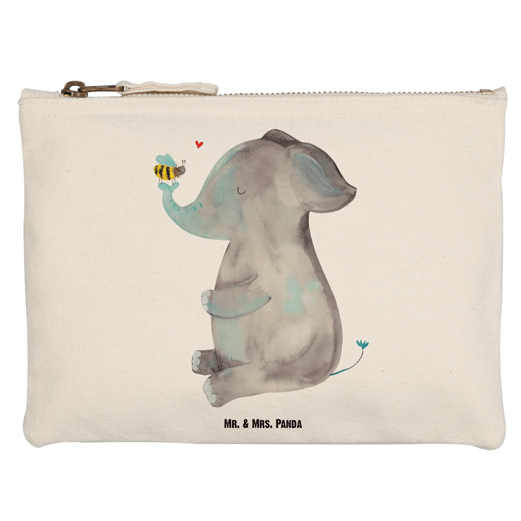 Schminktasche Elefant & Biene Schminktasche, Kosmetiktasche, Kosmetikbeutel, Stiftemäppchen, Etui, Federmappe, Makeup, XXL, Schminketui, Kosmetiketui, Schlamperetui, Tiermotive, Gute Laune, lustige Sprüche, Tiere, Elefant, Biene, Liebe, Liebesbeweis, Jahrestag, Liebesgeschenk, Heiratsantrag, Hochzeitsgeschenk, Liebesspruch