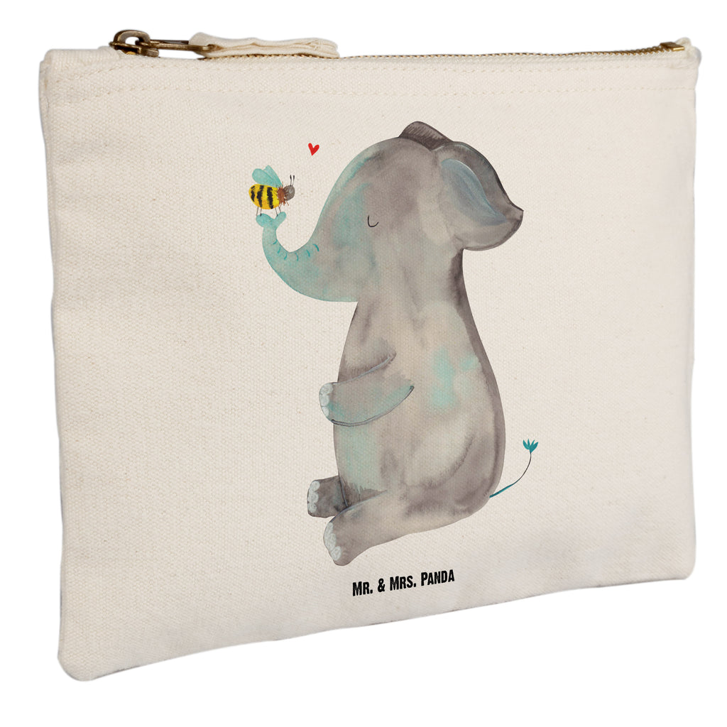 Schminktasche Elefant & Biene Schminktasche, Kosmetiktasche, Kosmetikbeutel, Stiftemäppchen, Etui, Federmappe, Makeup, XXL, Schminketui, Kosmetiketui, Schlamperetui, Tiermotive, Gute Laune, lustige Sprüche, Tiere, Elefant, Biene, Liebe, Liebesbeweis, Jahrestag, Liebesgeschenk, Heiratsantrag, Hochzeitsgeschenk, Liebesspruch