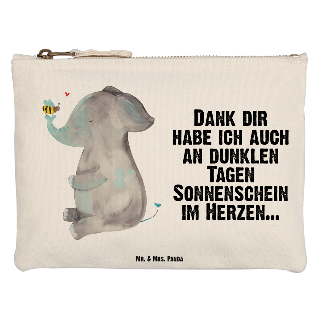 Schminktasche Elefant & Biene Schminktasche, Kosmetiktasche, Kosmetikbeutel, Stiftemäppchen, Etui, Federmappe, Makeup, XXL, Schminketui, Kosmetiketui, Schlamperetui, Tiermotive, Gute Laune, lustige Sprüche, Tiere, Elefant, Biene, Liebe, Liebesbeweis, Jahrestag, Liebesgeschenk, Heiratsantrag, Hochzeitsgeschenk, Liebesspruch