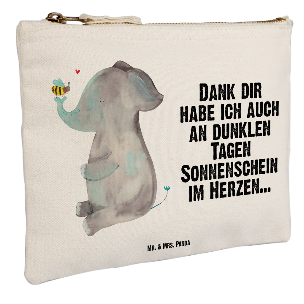 Schminktasche Elefant & Biene Schminktasche, Kosmetiktasche, Kosmetikbeutel, Stiftemäppchen, Etui, Federmappe, Makeup, XXL, Schminketui, Kosmetiketui, Schlamperetui, Tiermotive, Gute Laune, lustige Sprüche, Tiere, Elefant, Biene, Liebe, Liebesbeweis, Jahrestag, Liebesgeschenk, Heiratsantrag, Hochzeitsgeschenk, Liebesspruch
