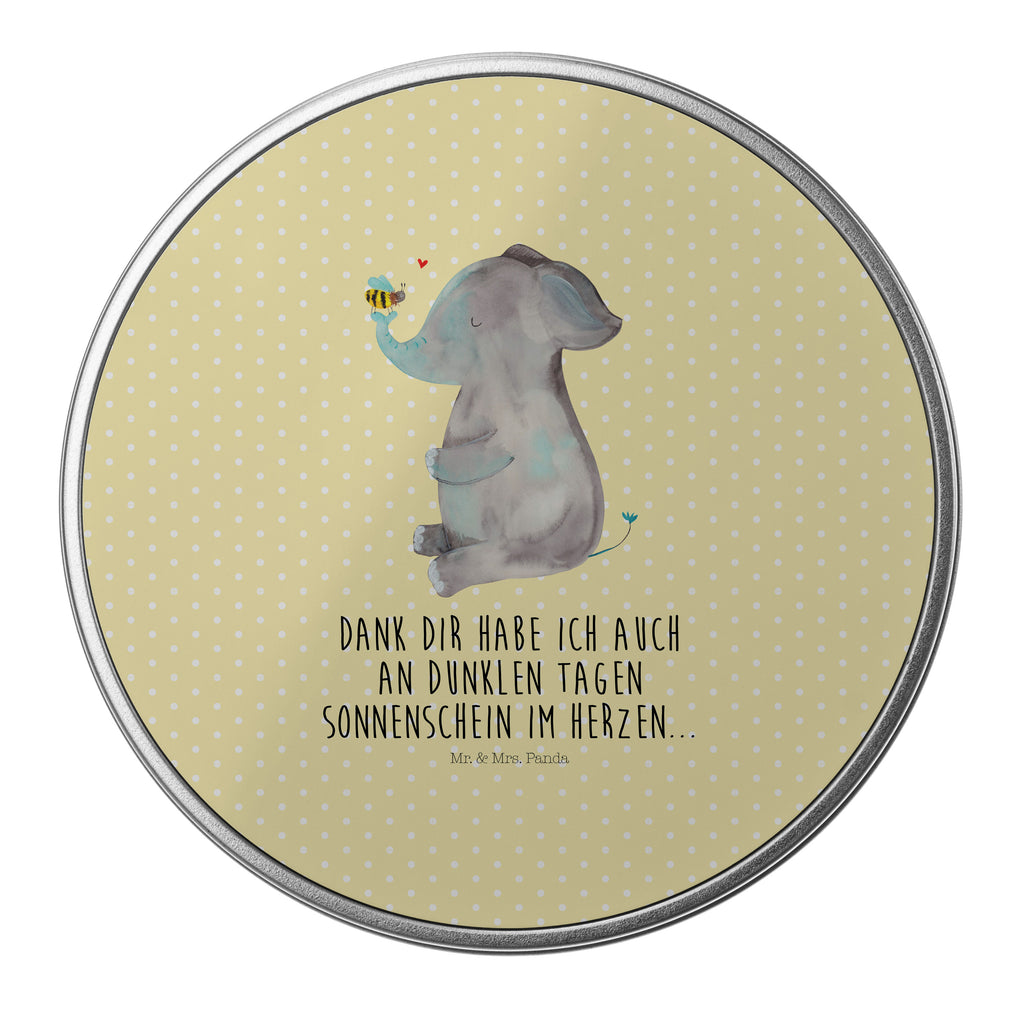 Blechdose rund Elefant & Biene Metalldose, Keksdose, Dose, Vorratsdose, Geschenkbox, Tiermotive, Gute Laune, lustige Sprüche, Tiere, Elefant, Biene, Liebe, Liebesbeweis, Jahrestag, Liebesgeschenk, Heiratsantrag, Hochzeitsgeschenk, Liebesspruch