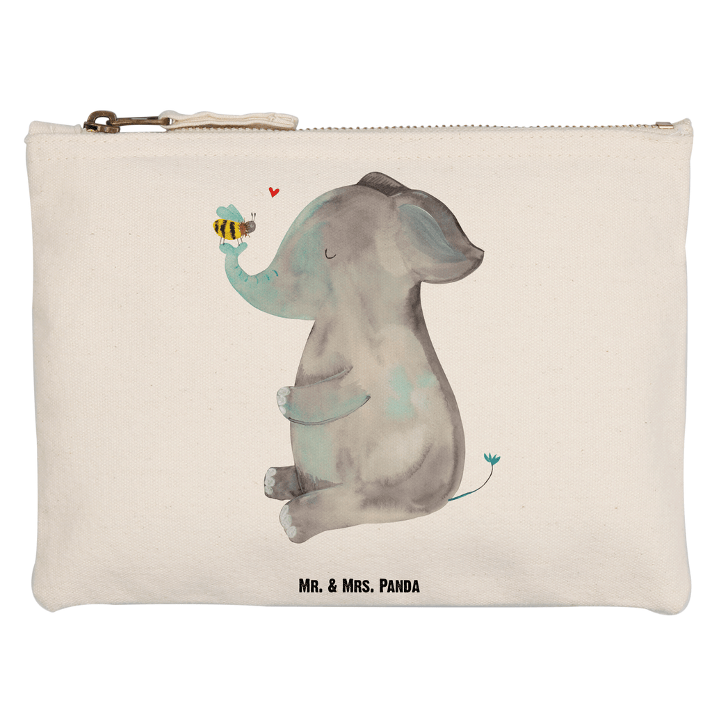 Schminktasche Elefant & Biene Schminktasche, Kosmetiktasche, Kosmetikbeutel, Stiftemäppchen, Etui, Federmappe, Makeup, XXL, Schminketui, Kosmetiketui, Schlamperetui, Tiermotive, Gute Laune, lustige Sprüche, Tiere, Elefant, Biene, Liebe, Liebesbeweis, Jahrestag, Liebesgeschenk, Heiratsantrag, Hochzeitsgeschenk, Liebesspruch