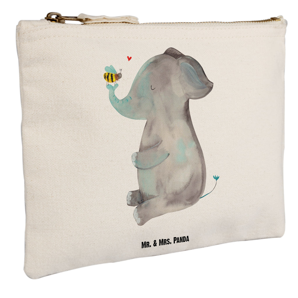 Schminktasche Elefant & Biene Schminktasche, Kosmetiktasche, Kosmetikbeutel, Stiftemäppchen, Etui, Federmappe, Makeup, XXL, Schminketui, Kosmetiketui, Schlamperetui, Tiermotive, Gute Laune, lustige Sprüche, Tiere, Elefant, Biene, Liebe, Liebesbeweis, Jahrestag, Liebesgeschenk, Heiratsantrag, Hochzeitsgeschenk, Liebesspruch