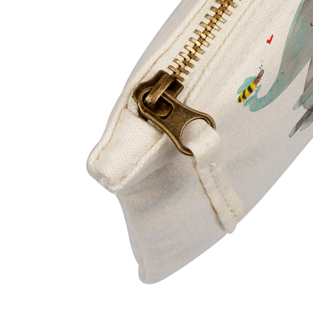 Schminktasche Elefant & Biene Schminktasche, Kosmetiktasche, Kosmetikbeutel, Stiftemäppchen, Etui, Federmappe, Makeup, XXL, Schminketui, Kosmetiketui, Schlamperetui, Tiermotive, Gute Laune, lustige Sprüche, Tiere, Elefant, Biene, Liebe, Liebesbeweis, Jahrestag, Liebesgeschenk, Heiratsantrag, Hochzeitsgeschenk, Liebesspruch