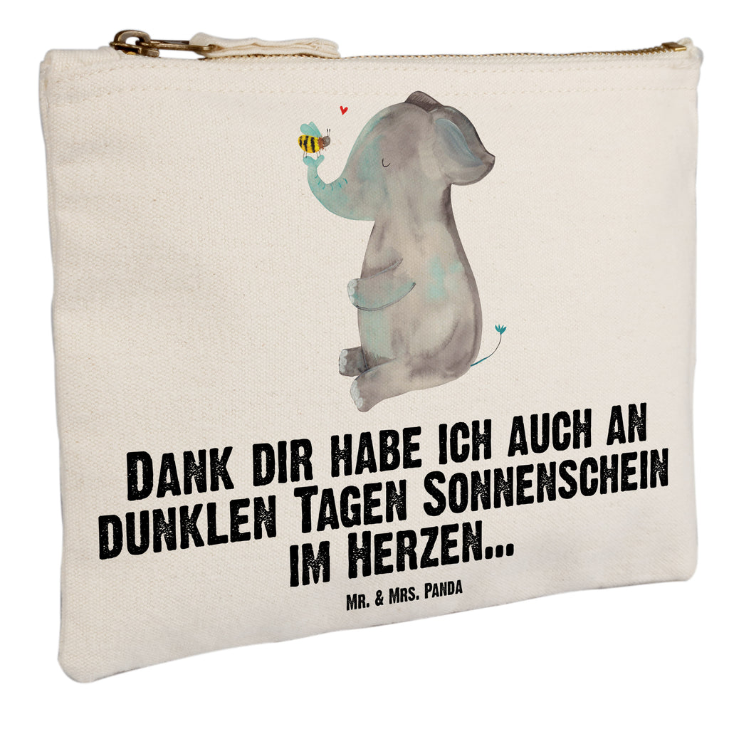 Schminktasche Elefant & Biene Schminktasche, Kosmetiktasche, Kosmetikbeutel, Stiftemäppchen, Etui, Federmappe, Makeup, XXL, Schminketui, Kosmetiketui, Schlamperetui, Tiermotive, Gute Laune, lustige Sprüche, Tiere, Elefant, Biene, Liebe, Liebesbeweis, Jahrestag, Liebesgeschenk, Heiratsantrag, Hochzeitsgeschenk, Liebesspruch
