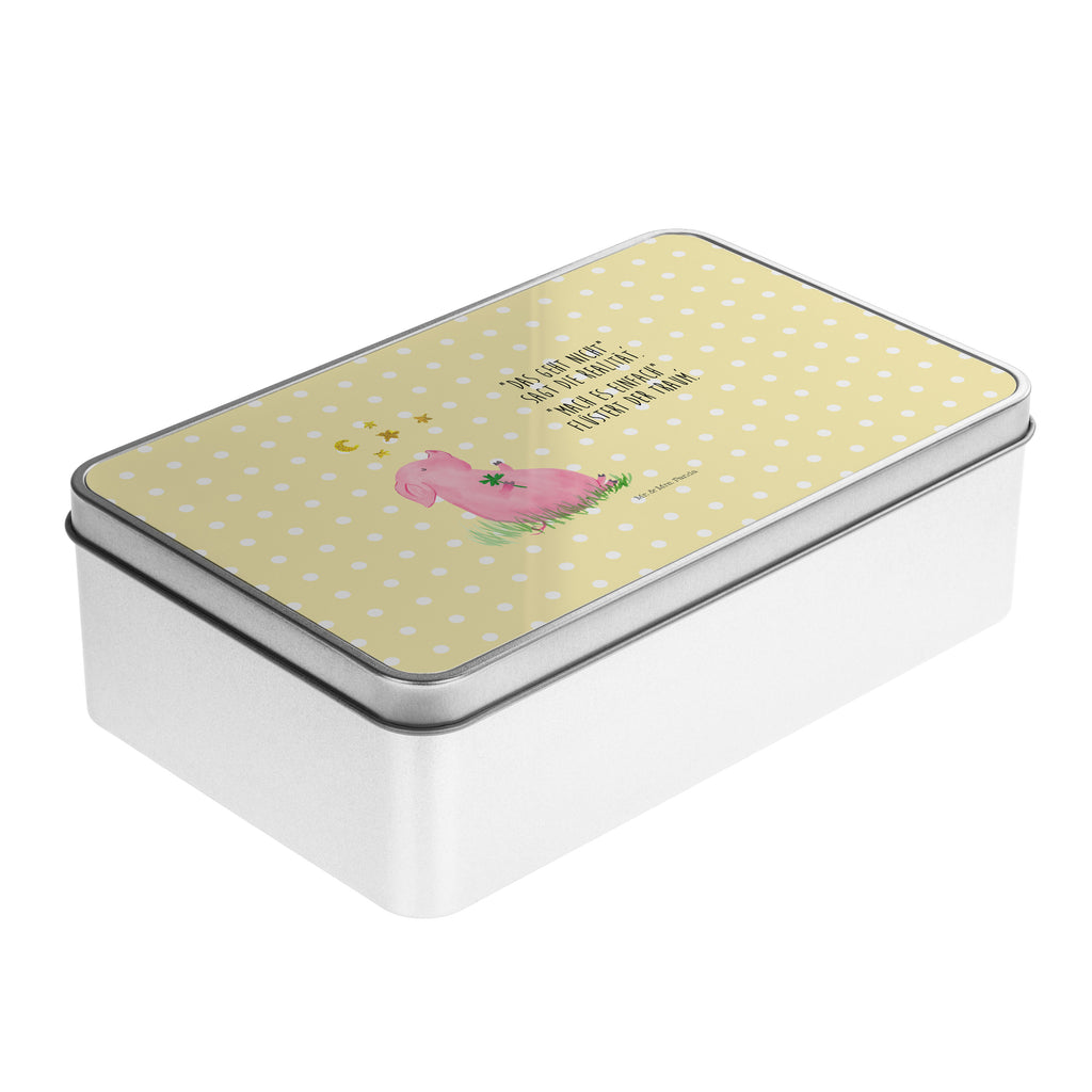 Metalldose rechteckig Glücksschwein Blechdose, Metalldose, Blechbox, Container, Keksdose, Vorratsdose, Vorratsbox, Döschen, Versperbox, Vesperdose, Aufbewahrungsdose, Aufbewahrungsbox, Aluminiumdose, Dose, Tiermotive, Gute Laune, lustige Sprüche, Tiere, Glücksschwein. Glück, Schwein, Schweinchen, Sterne, Sernchen, Ziele, Träume, Motivation, Glücksbringer