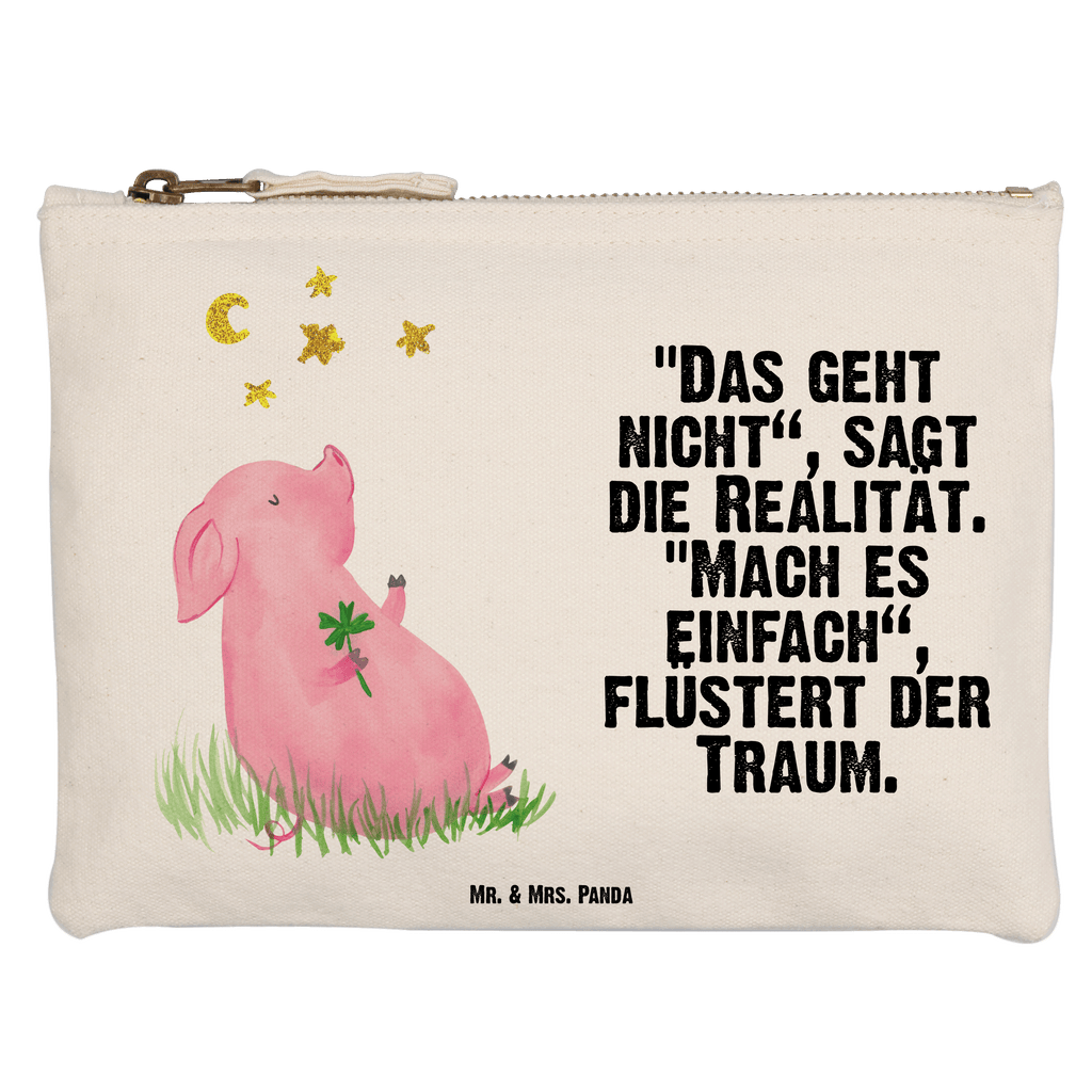 Schminktasche Glücksschwein Schminktasche, Kosmetiktasche, Kosmetikbeutel, Stiftemäppchen, Etui, Federmappe, Makeup, XXL, Schminketui, Kosmetiketui, Schlamperetui, Tiermotive, Gute Laune, lustige Sprüche, Tiere, Glücksschwein. Glück, Schwein, Schweinchen, Sterne, Sernchen, Ziele, Träume, Motivation, Glücksbringer