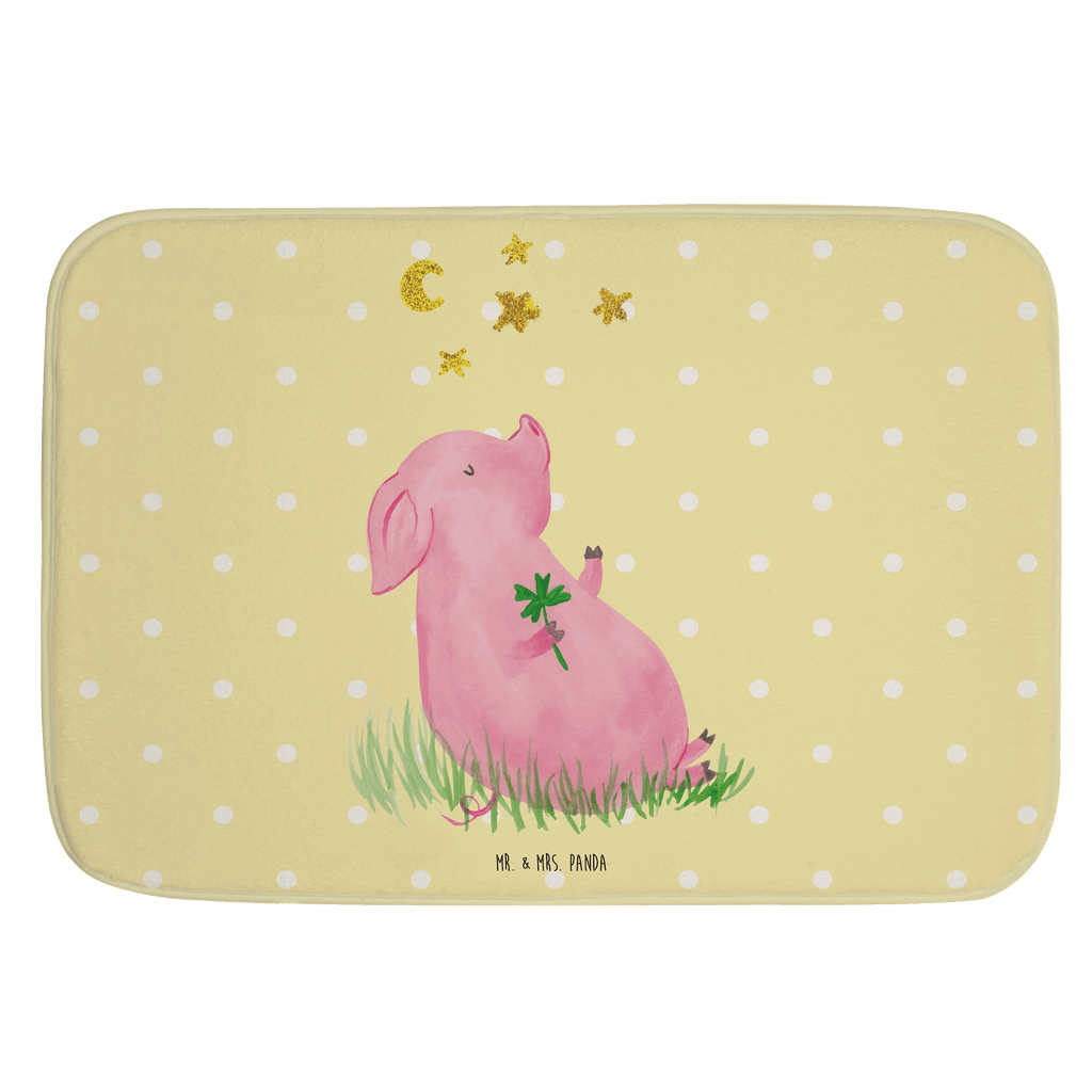 Badvorleger Glücksschwein Badematte, Badteppich, Duschvorleger, Badezimmerteppich, Badezimmermatte, Badvorleger, Duschmatte, Duschteppich, Tiermotive, Gute Laune, lustige Sprüche, Tiere, Glücksschwein. Glück, Schwein, Schweinchen, Sterne, Sernchen, Ziele, Träume, Motivation, Glücksbringer