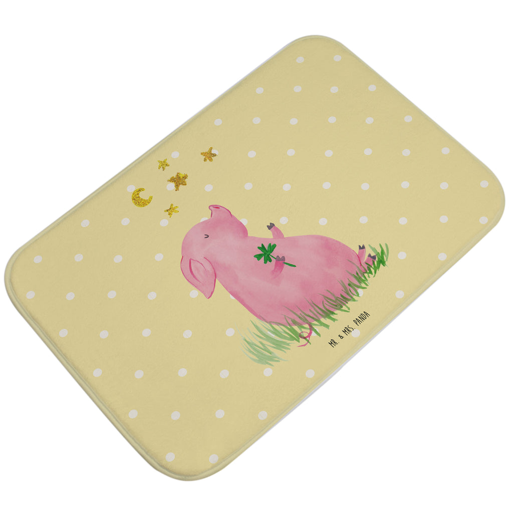 Badvorleger Glücksschwein Badematte, Badteppich, Duschvorleger, Badezimmerteppich, Badezimmermatte, Badvorleger, Duschmatte, Duschteppich, Tiermotive, Gute Laune, lustige Sprüche, Tiere, Glücksschwein. Glück, Schwein, Schweinchen, Sterne, Sernchen, Ziele, Träume, Motivation, Glücksbringer