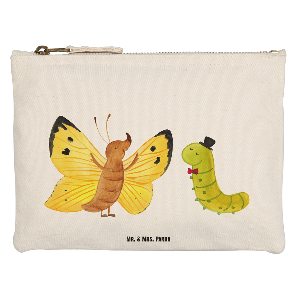 Schminktasche Raupe & Schmetterling Schminktasche, Kosmetiktasche, Kosmetikbeutel, Stiftemäppchen, Etui, Federmappe, Makeup, XXL, Schminketui, Kosmetiketui, Schlamperetui, Tiermotive, Gute Laune, lustige Sprüche, Tiere, Raupe, Schmetterling, Zitronenfalter, Entwicklung, Erwachsen werden, Kokon, Hut, Hütchen, Schönheit, Aufwachsen