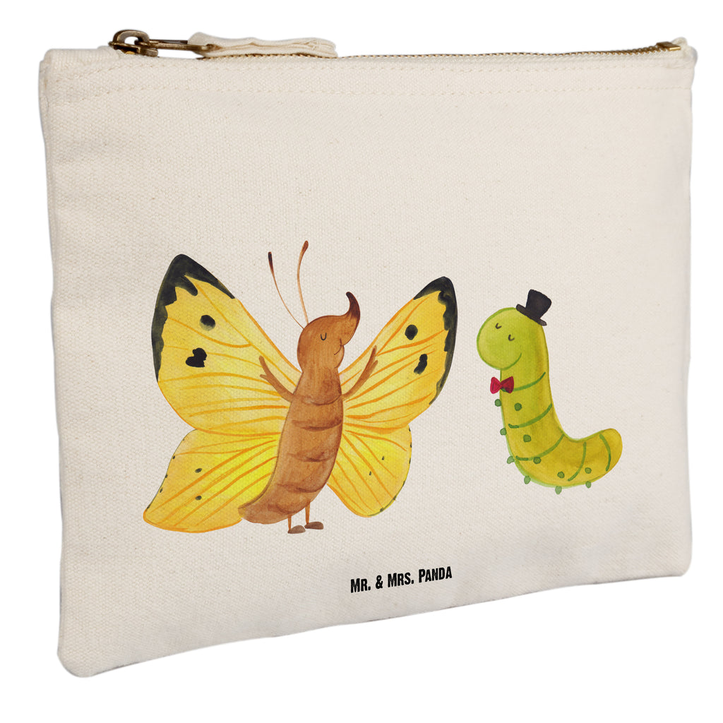 Schminktasche Raupe & Schmetterling Schminktasche, Kosmetiktasche, Kosmetikbeutel, Stiftemäppchen, Etui, Federmappe, Makeup, XXL, Schminketui, Kosmetiketui, Schlamperetui, Tiermotive, Gute Laune, lustige Sprüche, Tiere, Raupe, Schmetterling, Zitronenfalter, Entwicklung, Erwachsen werden, Kokon, Hut, Hütchen, Schönheit, Aufwachsen