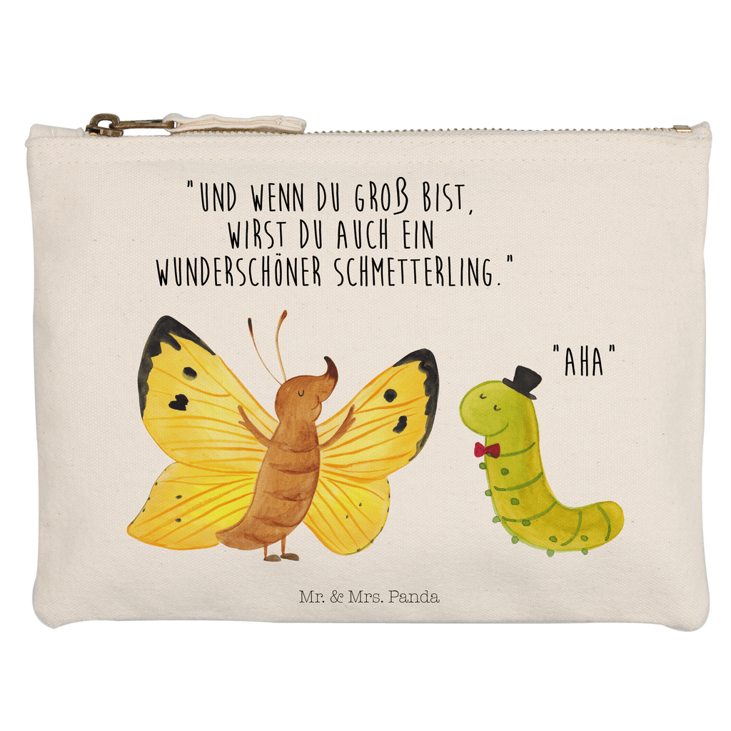 Schminktasche Raupe & Schmetterling Schminktasche, Kosmetiktasche, Kosmetikbeutel, Stiftemäppchen, Etui, Federmappe, Makeup, XXL, Schminketui, Kosmetiketui, Schlamperetui, Tiermotive, Gute Laune, lustige Sprüche, Tiere, Raupe, Schmetterling, Zitronenfalter, Entwicklung, Erwachsen werden, Kokon, Hut, Hütchen, Schönheit, Aufwachsen