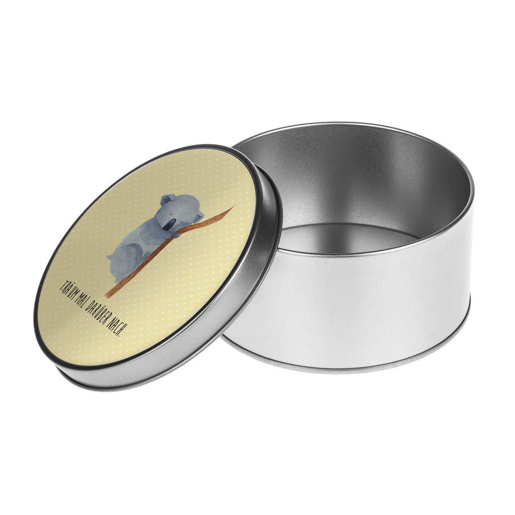 Blechdose rund Koalabär Metalldose, Keksdose, Dose, Vorratsdose, Geschenkbox, Tiermotive, Gute Laune, lustige Sprüche, Tiere, Koala, träumen, Traum, schlafen, Schlafzimmer, Traumland, Bär, Koalabär