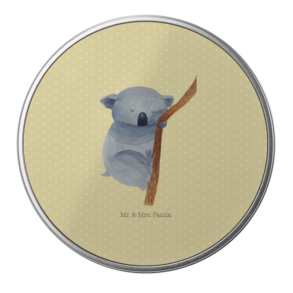 Blechdose rund Koalabär Metalldose, Keksdose, Dose, Vorratsdose, Geschenkbox, Tiermotive, Gute Laune, lustige Sprüche, Tiere, Koala, träumen, Traum, schlafen, Schlafzimmer, Traumland, Bär, Koalabär