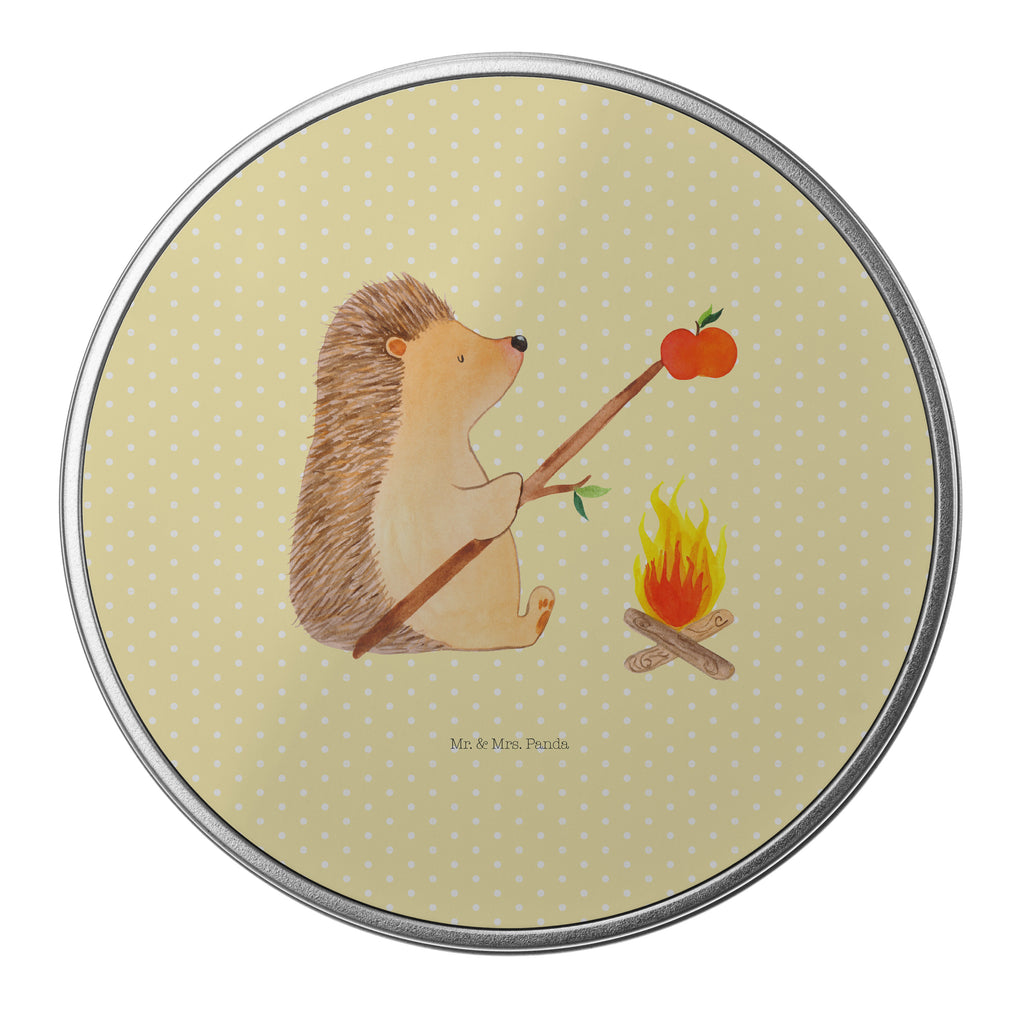 Blechdose rund Igel grillt Metalldose, Keksdose, Dose, Vorratsdose, Geschenkbox, Tiermotive, Gute Laune, lustige Sprüche, Tiere, Igel, Grillen, Ziele, Motivation, arbeitslos, Sinn des Lebens, Spruch