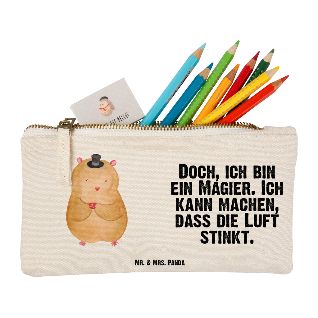 Schminktasche Hamster mit Hut Schminktasche, Kosmetiktasche, Kosmetikbeutel, Stiftemäppchen, Etui, Federmappe, Makeup, XXL, Schminketui, Kosmetiketui, Schlamperetui, Tiermotive, Gute Laune, lustige Sprüche, Tiere, Hamster, Hut, Magier, Zylinder, Zwerghamster, Zauberer, Houdini