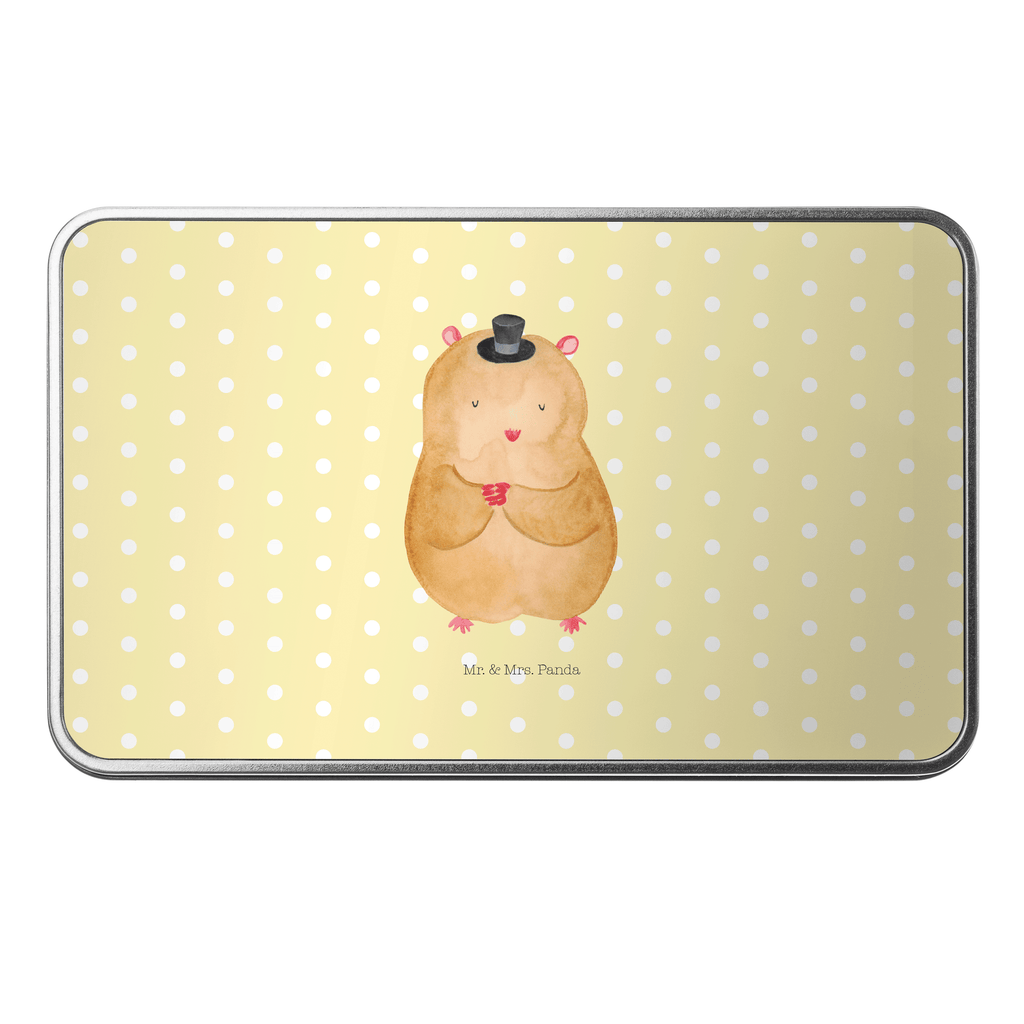 Metalldose rechteckig Hamster mit Hut Blechdose, Metalldose, Blechbox, Container, Keksdose, Vorratsdose, Vorratsbox, Döschen, Versperbox, Vesperdose, Aufbewahrungsdose, Aufbewahrungsbox, Aluminiumdose, Dose, Tiermotive, Gute Laune, lustige Sprüche, Tiere, Hamster, Hut, Magier, Zylinder, Zwerghamster, Zauberer, Houdini
