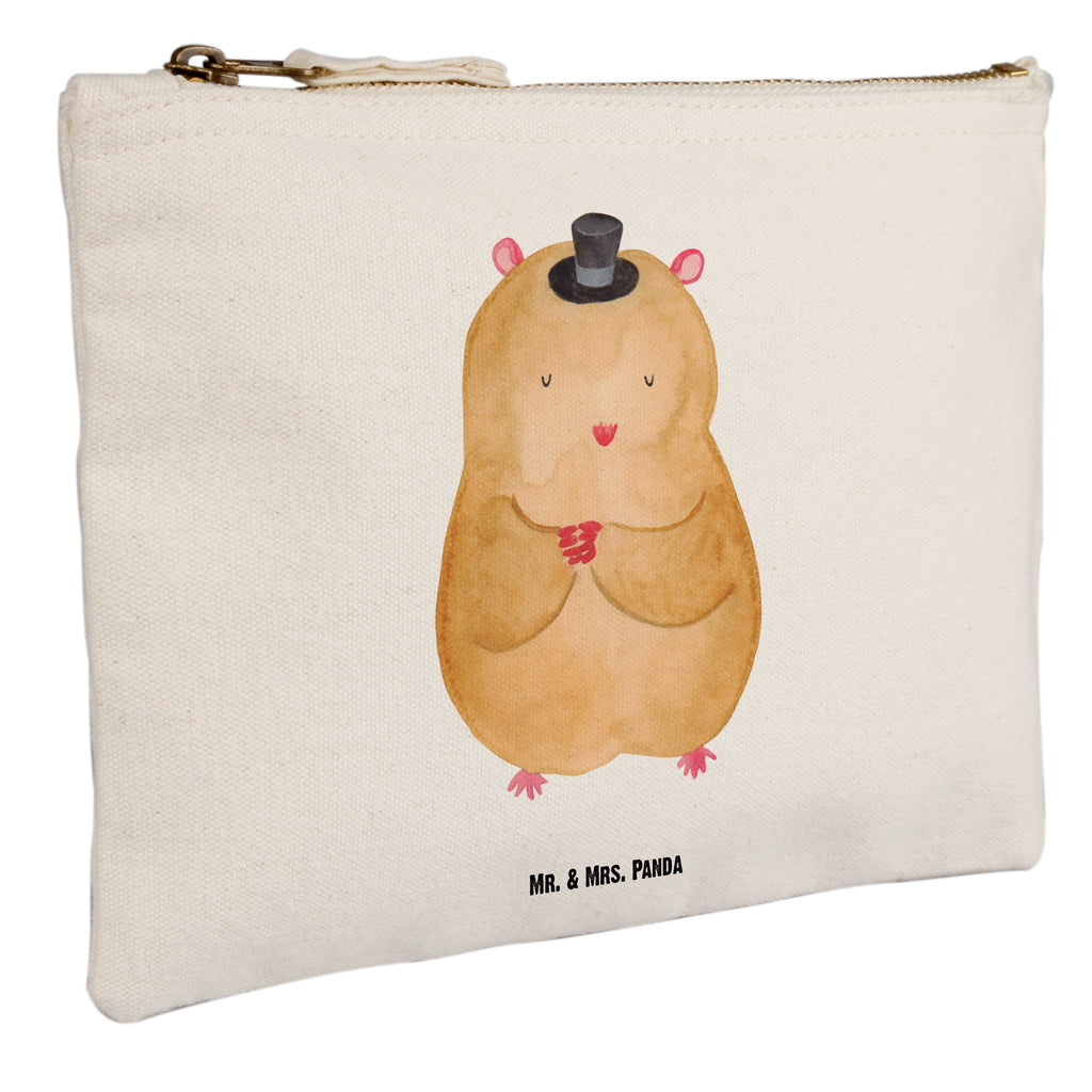 Schminktasche Hamster mit Hut Schminktasche, Kosmetiktasche, Kosmetikbeutel, Stiftemäppchen, Etui, Federmappe, Makeup, XXL, Schminketui, Kosmetiketui, Schlamperetui, Tiermotive, Gute Laune, lustige Sprüche, Tiere, Hamster, Hut, Magier, Zylinder, Zwerghamster, Zauberer, Houdini