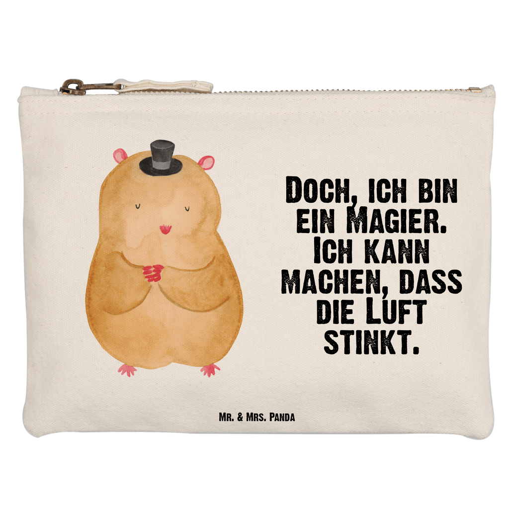 Schminktasche Hamster mit Hut Schminktasche, Kosmetiktasche, Kosmetikbeutel, Stiftemäppchen, Etui, Federmappe, Makeup, XXL, Schminketui, Kosmetiketui, Schlamperetui, Tiermotive, Gute Laune, lustige Sprüche, Tiere, Hamster, Hut, Magier, Zylinder, Zwerghamster, Zauberer, Houdini