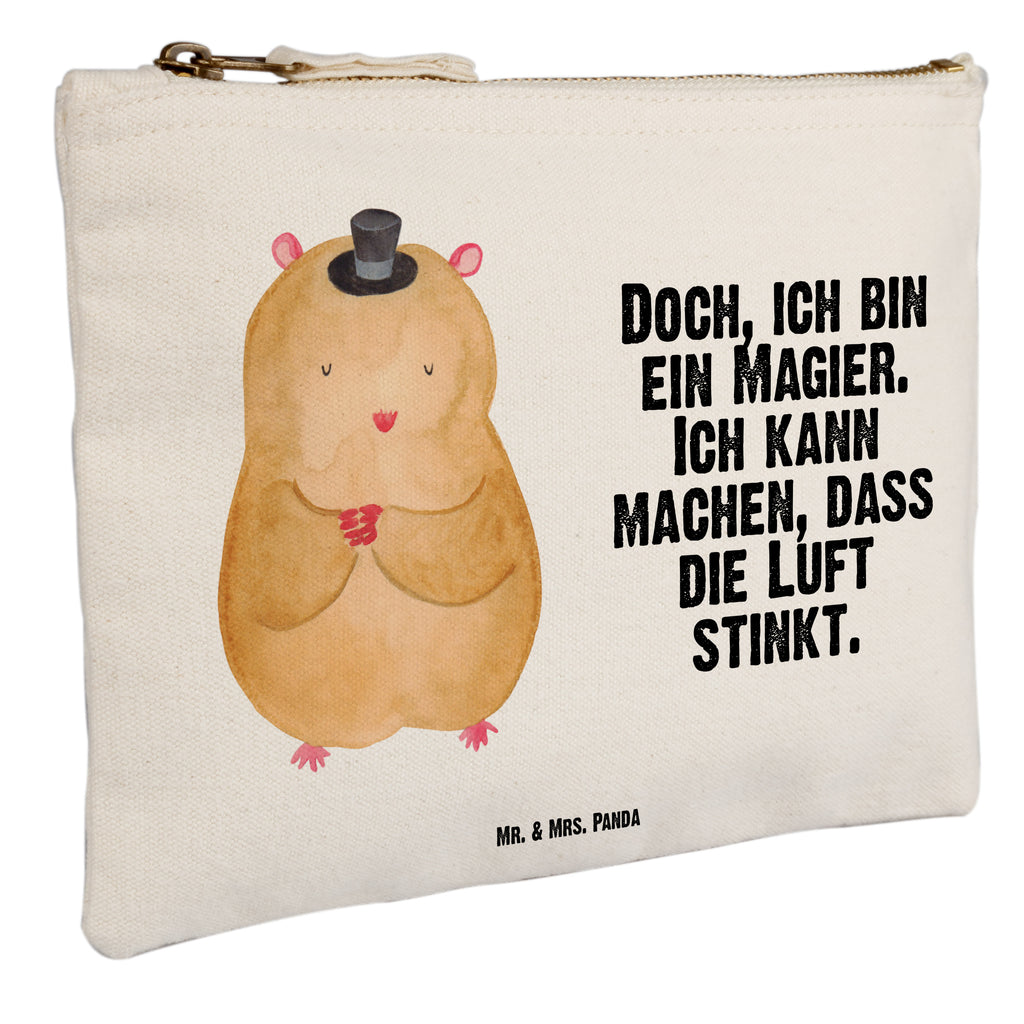 Schminktasche Hamster mit Hut Schminktasche, Kosmetiktasche, Kosmetikbeutel, Stiftemäppchen, Etui, Federmappe, Makeup, XXL, Schminketui, Kosmetiketui, Schlamperetui, Tiermotive, Gute Laune, lustige Sprüche, Tiere, Hamster, Hut, Magier, Zylinder, Zwerghamster, Zauberer, Houdini