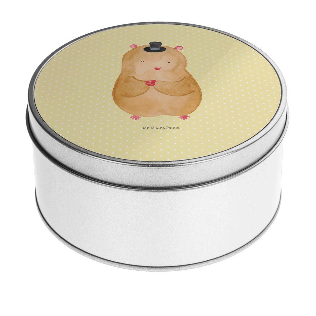 Blechdose rund Hamster mit Hut Metalldose, Keksdose, Dose, Vorratsdose, Geschenkbox, Tiermotive, Gute Laune, lustige Sprüche, Tiere, Hamster, Hut, Magier, Zylinder, Zwerghamster, Zauberer, Houdini