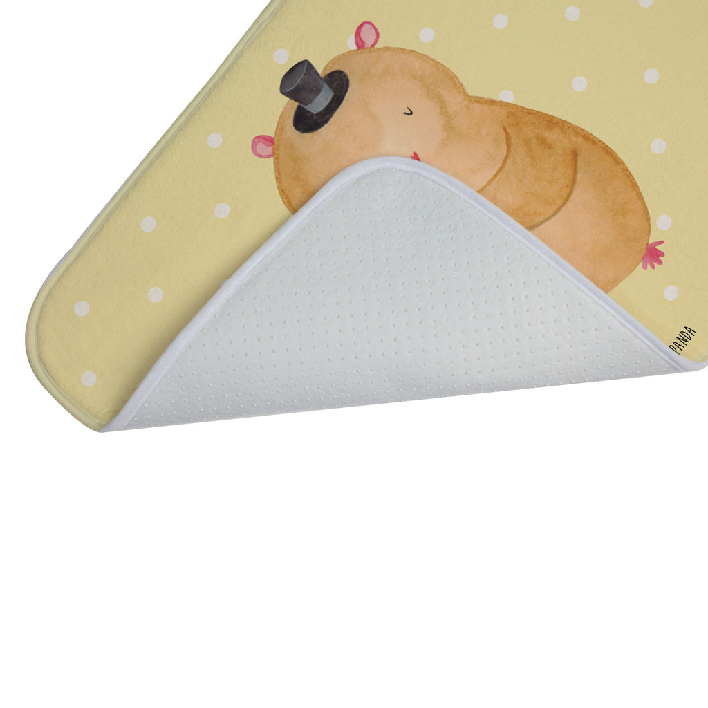 Badvorleger Hamster mit Hut Badematte, Badteppich, Duschvorleger, Badezimmerteppich, Badezimmermatte, Badvorleger, Duschmatte, Duschteppich, Tiermotive, Gute Laune, lustige Sprüche, Tiere, Hamster, Hut, Magier, Zylinder, Zwerghamster, Zauberer, Houdini