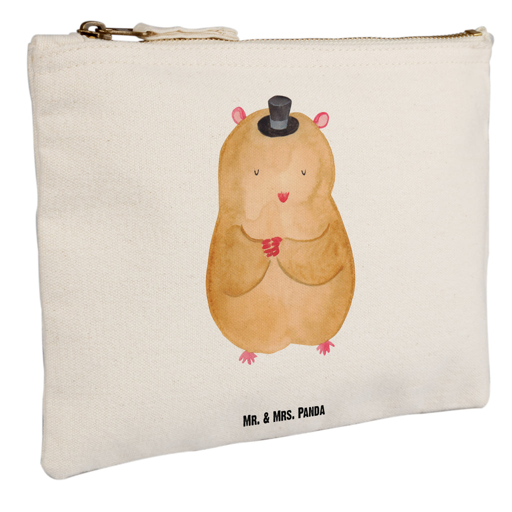 Schminktasche Hamster mit Hut Schminktasche, Kosmetiktasche, Kosmetikbeutel, Stiftemäppchen, Etui, Federmappe, Makeup, XXL, Schminketui, Kosmetiketui, Schlamperetui, Tiermotive, Gute Laune, lustige Sprüche, Tiere, Hamster, Hut, Magier, Zylinder, Zwerghamster, Zauberer, Houdini