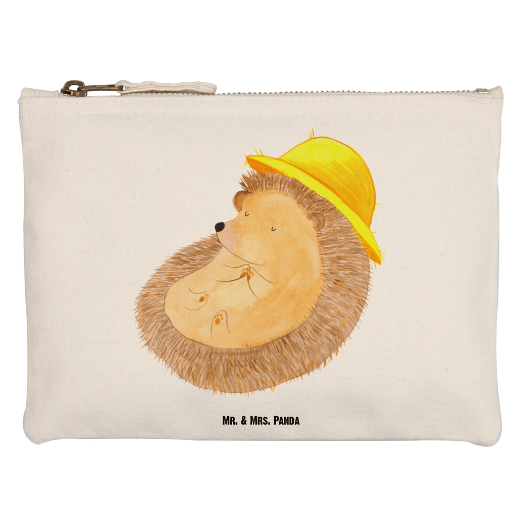 Schminktasche Igel betet Schminktasche, Kosmetiktasche, Kosmetikbeutel, Stiftemäppchen, Etui, Federmappe, Makeup, XXL, Schminketui, Kosmetiketui, Schlamperetui, Tiermotive, Gute Laune, lustige Sprüche, Tiere, Igel, Igel mit Hut, Sonnenhut, Gott, Amen, beten, Leben, Dankbarkeit, Dankbar sein, dankbar, genießen