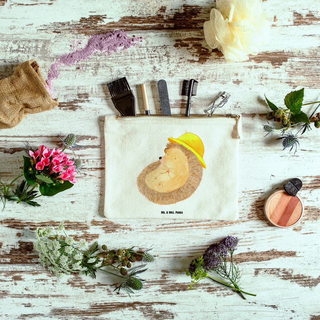 Schminktasche Igel betet Schminktasche, Kosmetiktasche, Kosmetikbeutel, Stiftemäppchen, Etui, Federmappe, Makeup, XXL, Schminketui, Kosmetiketui, Schlamperetui, Tiermotive, Gute Laune, lustige Sprüche, Tiere, Igel, Igel mit Hut, Sonnenhut, Gott, Amen, beten, Leben, Dankbarkeit, Dankbar sein, dankbar, genießen