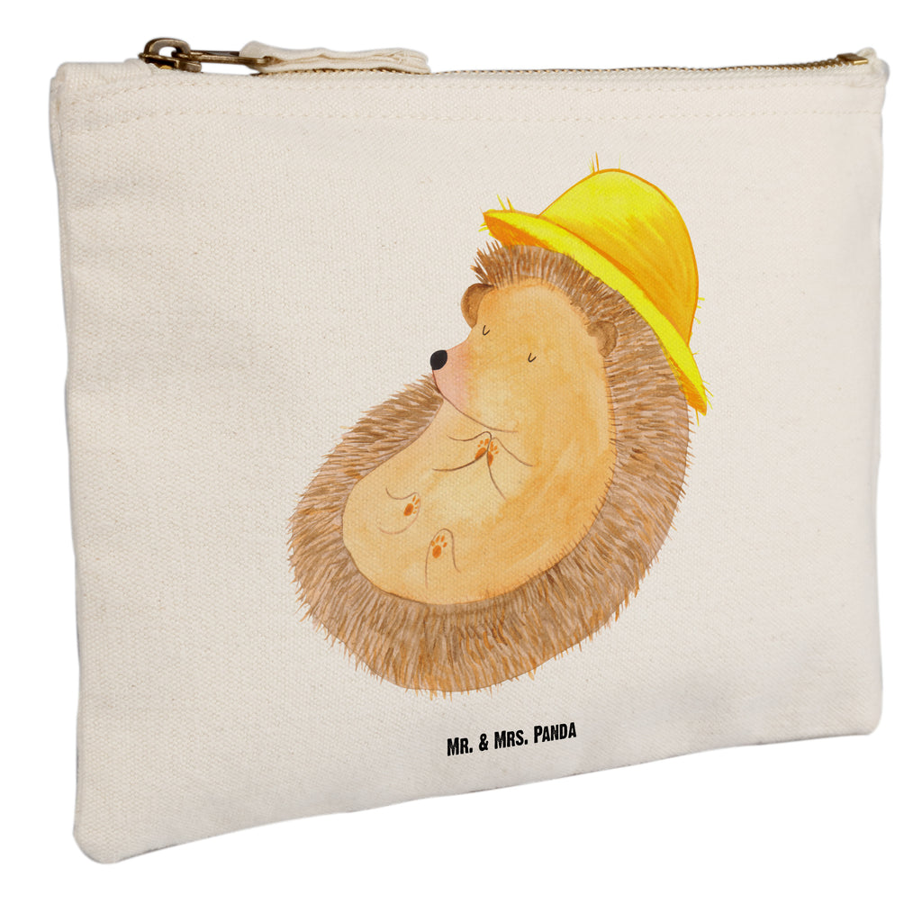 Schminktasche Igel betet Schminktasche, Kosmetiktasche, Kosmetikbeutel, Stiftemäppchen, Etui, Federmappe, Makeup, XXL, Schminketui, Kosmetiketui, Schlamperetui, Tiermotive, Gute Laune, lustige Sprüche, Tiere, Igel, Igel mit Hut, Sonnenhut, Gott, Amen, beten, Leben, Dankbarkeit, Dankbar sein, dankbar, genießen