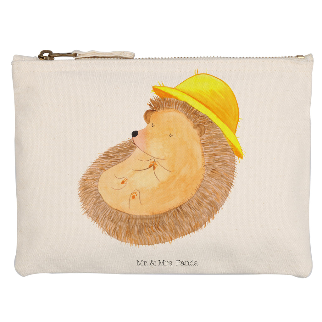 Schminktasche Igel betet Schminktasche, Kosmetiktasche, Kosmetikbeutel, Stiftemäppchen, Etui, Federmappe, Makeup, XXL, Schminketui, Kosmetiketui, Schlamperetui, Tiermotive, Gute Laune, lustige Sprüche, Tiere, Igel, Igel mit Hut, Sonnenhut, Gott, Amen, beten, Leben, Dankbarkeit, Dankbar sein, dankbar, genießen