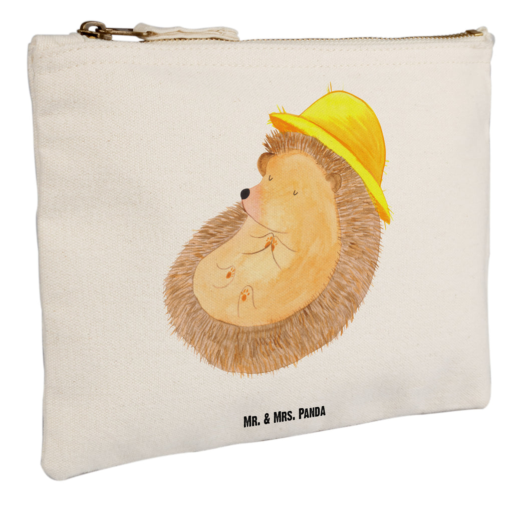 Schminktasche Igel betet Schminktasche, Kosmetiktasche, Kosmetikbeutel, Stiftemäppchen, Etui, Federmappe, Makeup, XXL, Schminketui, Kosmetiketui, Schlamperetui, Tiermotive, Gute Laune, lustige Sprüche, Tiere, Igel, Igel mit Hut, Sonnenhut, Gott, Amen, beten, Leben, Dankbarkeit, Dankbar sein, dankbar, genießen